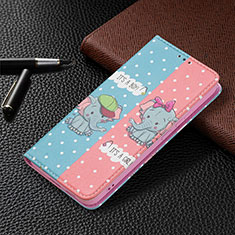 Handytasche Stand Schutzhülle Flip Leder Hülle Modisch Muster B03F für Samsung Galaxy S22 5G Rosa