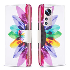 Handytasche Stand Schutzhülle Flip Leder Hülle Modisch Muster B03F für Xiaomi Mi 12 5G Pink