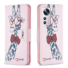 Handytasche Stand Schutzhülle Flip Leder Hülle Modisch Muster B03F für Xiaomi Mi 12 5G Rosa