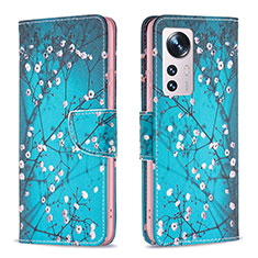 Handytasche Stand Schutzhülle Flip Leder Hülle Modisch Muster B03F für Xiaomi Mi 12S 5G Cyan