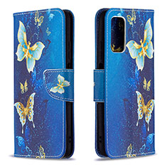 Handytasche Stand Schutzhülle Flip Leder Hülle Modisch Muster B03F für Xiaomi Poco M3 Hellblau