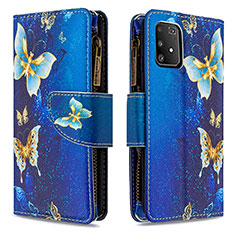 Handytasche Stand Schutzhülle Flip Leder Hülle Modisch Muster B04F für Samsung Galaxy M80S Blau
