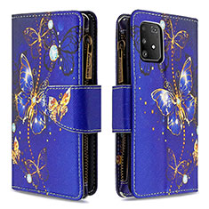 Handytasche Stand Schutzhülle Flip Leder Hülle Modisch Muster B04F für Samsung Galaxy M80S Königs Blau
