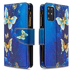 Handytasche Stand Schutzhülle Flip Leder Hülle Modisch Muster B04F für Samsung Galaxy S20 Plus Blau