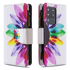 Handytasche Stand Schutzhülle Flip Leder Hülle Modisch Muster B04F für Samsung Galaxy S20 Ultra Plusfarbig