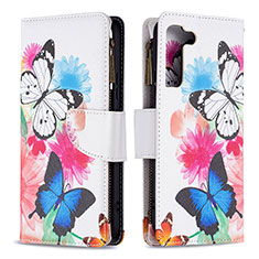Handytasche Stand Schutzhülle Flip Leder Hülle Modisch Muster B04F für Samsung Galaxy S21 5G Pink
