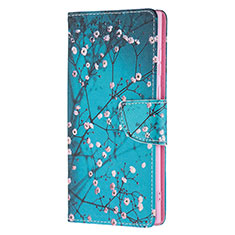 Handytasche Stand Schutzhülle Flip Leder Hülle Modisch Muster B04F für Samsung Galaxy S21 Ultra 5G Blau
