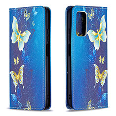 Handytasche Stand Schutzhülle Flip Leder Hülle Modisch Muster B05F für Xiaomi Poco M3 Blau