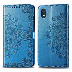 Handytasche Stand Schutzhülle Flip Leder Hülle Modisch Muster für Samsung Galaxy A01 Core Blau