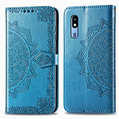 Handytasche Stand Schutzhülle Flip Leder Hülle Modisch Muster für Samsung Galaxy A2 Core A260F A260G Blau