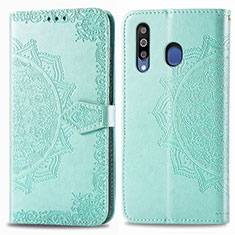 Handytasche Stand Schutzhülle Flip Leder Hülle Modisch Muster für Samsung Galaxy A40s Grün