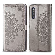 Handytasche Stand Schutzhülle Flip Leder Hülle Modisch Muster für Samsung Galaxy A41 SC-41A Grau