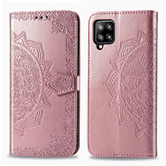 Handytasche Stand Schutzhülle Flip Leder Hülle Modisch Muster für Samsung Galaxy A42 5G Rosegold