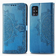 Handytasche Stand Schutzhülle Flip Leder Hülle Modisch Muster für Samsung Galaxy A51 4G Blau
