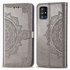 Handytasche Stand Schutzhülle Flip Leder Hülle Modisch Muster für Samsung Galaxy A51 5G Grau