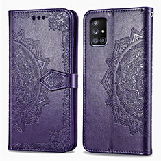 Handytasche Stand Schutzhülle Flip Leder Hülle Modisch Muster für Samsung Galaxy A51 5G Violett