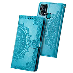 Handytasche Stand Schutzhülle Flip Leder Hülle Modisch Muster für Samsung Galaxy F41 Blau