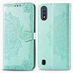 Handytasche Stand Schutzhülle Flip Leder Hülle Modisch Muster für Samsung Galaxy M01 Grün