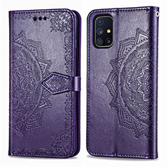 Handytasche Stand Schutzhülle Flip Leder Hülle Modisch Muster für Samsung Galaxy M51 Violett