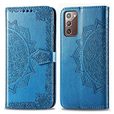 Handytasche Stand Schutzhülle Flip Leder Hülle Modisch Muster für Samsung Galaxy Note 20 5G Blau