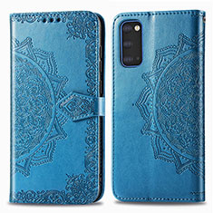 Handytasche Stand Schutzhülle Flip Leder Hülle Modisch Muster für Samsung Galaxy S20 5G Blau