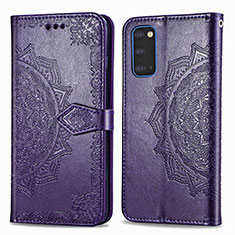 Handytasche Stand Schutzhülle Flip Leder Hülle Modisch Muster für Samsung Galaxy S20 5G Violett