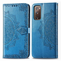 Handytasche Stand Schutzhülle Flip Leder Hülle Modisch Muster für Samsung Galaxy S20 FE 5G Blau