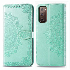 Handytasche Stand Schutzhülle Flip Leder Hülle Modisch Muster für Samsung Galaxy S20 Lite 5G Grün