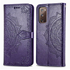 Handytasche Stand Schutzhülle Flip Leder Hülle Modisch Muster für Samsung Galaxy S20 Lite 5G Violett