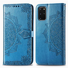 Handytasche Stand Schutzhülle Flip Leder Hülle Modisch Muster für Samsung Galaxy S20 Plus 5G Blau