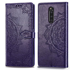 Handytasche Stand Schutzhülle Flip Leder Hülle Modisch Muster für Sony Xperia 1 Violett