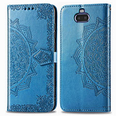 Handytasche Stand Schutzhülle Flip Leder Hülle Modisch Muster für Sony Xperia 8 Lite Blau