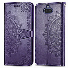 Handytasche Stand Schutzhülle Flip Leder Hülle Modisch Muster für Sony Xperia 8 Lite Violett