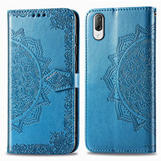 Handytasche Stand Schutzhülle Flip Leder Hülle Modisch Muster für Sony Xperia L3 Blau
