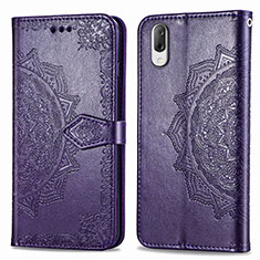 Handytasche Stand Schutzhülle Flip Leder Hülle Modisch Muster für Sony Xperia L3 Violett