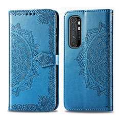 Handytasche Stand Schutzhülle Flip Leder Hülle Modisch Muster für Xiaomi Mi Note 10 Lite Blau