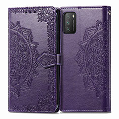 Handytasche Stand Schutzhülle Flip Leder Hülle Modisch Muster für Xiaomi Poco M3 Violett