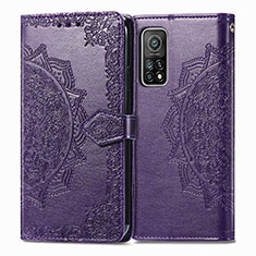 Handytasche Stand Schutzhülle Flip Leder Hülle Modisch Muster für Xiaomi Redmi K30S 5G Violett