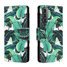 Handytasche Stand Schutzhülle Flip Leder Hülle Modisch Muster H01X für Samsung Galaxy S22 5G Grün