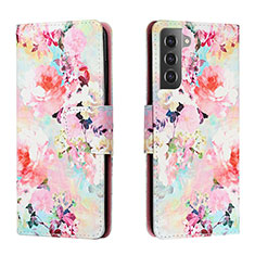 Handytasche Stand Schutzhülle Flip Leder Hülle Modisch Muster H01X für Samsung Galaxy S22 Plus 5G Pink