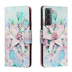 Handytasche Stand Schutzhülle Flip Leder Hülle Modisch Muster H02X für Samsung Galaxy S22 5G Minzgrün