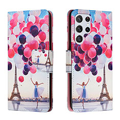 Handytasche Stand Schutzhülle Flip Leder Hülle Modisch Muster H02X für Samsung Galaxy S22 Ultra 5G Plusfarbig