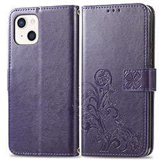 Handytasche Stand Schutzhülle Flip Leder Hülle Modisch Muster H03 für Apple iPhone 13 Mini Violett