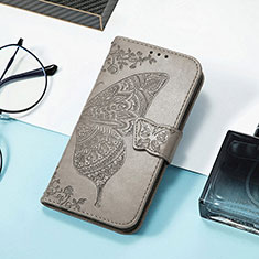 Handytasche Stand Schutzhülle Flip Leder Hülle Modisch Muster H08 für Apple iPhone 13 Mini Grau