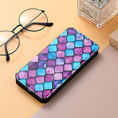 Handytasche Stand Schutzhülle Flip Leder Hülle Modisch Muster H10 für Apple iPhone 13 Mini Violett
