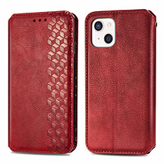 Handytasche Stand Schutzhülle Flip Leder Hülle Modisch Muster H15 für Apple iPhone 13 Mini Rot