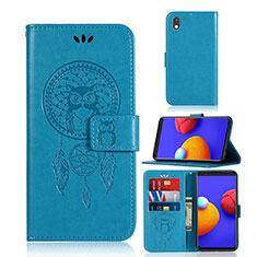 Handytasche Stand Schutzhülle Flip Leder Hülle Modisch Muster JX1 für Samsung Galaxy A01 Core Blau