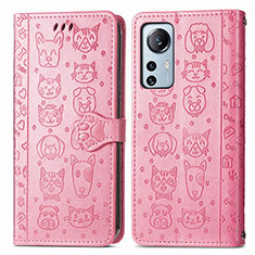 Handytasche Stand Schutzhülle Flip Leder Hülle Modisch Muster L01 für Xiaomi Mi 12 5G Pink