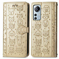 Handytasche Stand Schutzhülle Flip Leder Hülle Modisch Muster L01 für Xiaomi Mi 12 Lite 5G Gold