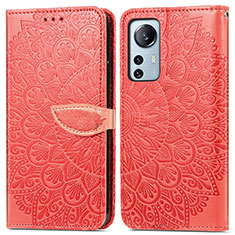 Handytasche Stand Schutzhülle Flip Leder Hülle Modisch Muster L02 für Xiaomi Mi 12S 5G Rot